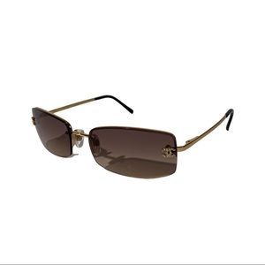 Chanel 4093B Brown/Gold Rhinestone Sunglasses